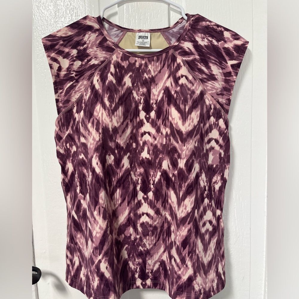 Duluth Cap Sleeve Top With Built in Bra swimsuit top size 12